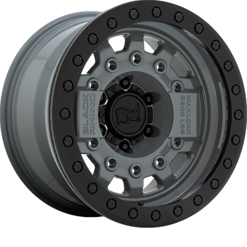 Black Rhino 17x8.5 Avenger Beadlock Battleship Gray w/ Black Hardware +0mm