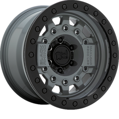 Black Rhino 17x8.5 Avenger Beadlock Battleship Gray w/ Black Hardware +0mm