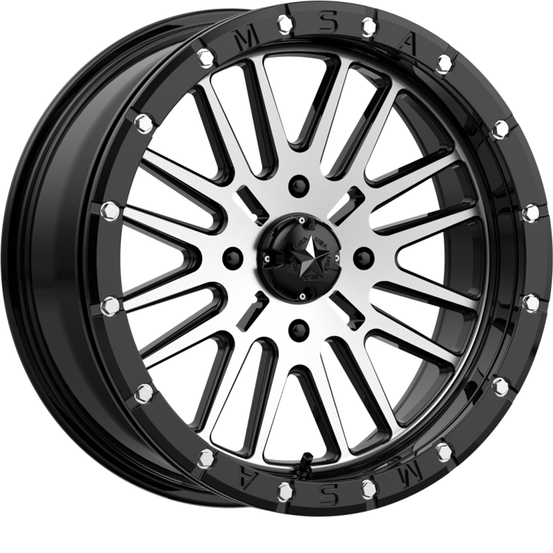 MSA Offroad Wheels 16x7 M37 Brute Beadlock Gloss Black Machined +10mm