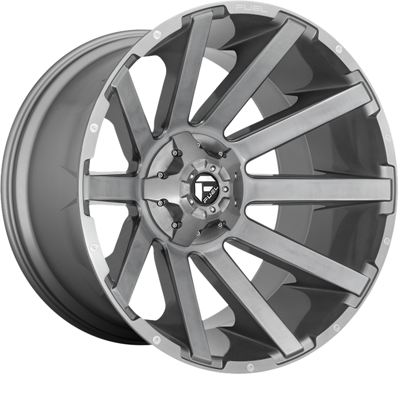 Fuel 20x10 D714 Contra Brushed Gunmetal w/ Tinted Clear Coat -18mm