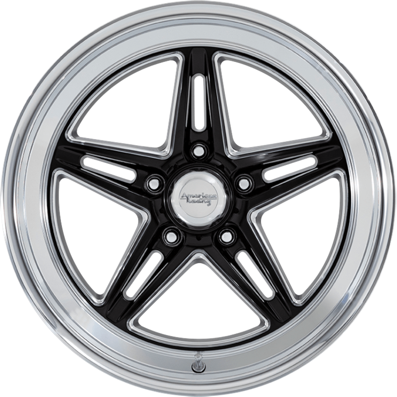 American Racing 18x10 VN514 Groove Gloss Black Milled w/ Diamond Cut Lip +12mm