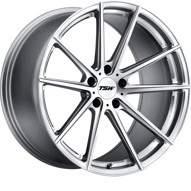 TSW 19x9.5 Bathurst Silver w/ Mirror Cut Face +39mm