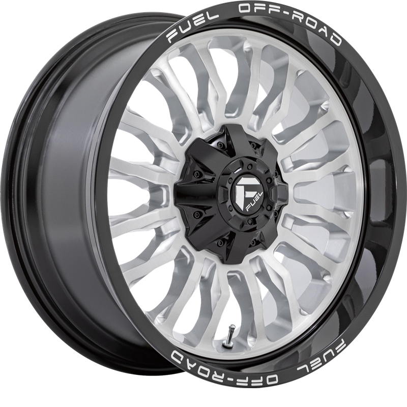 Fuel 20x9 D798 Arc Silver Brushed Face w/ Milled Black Lip +1mm