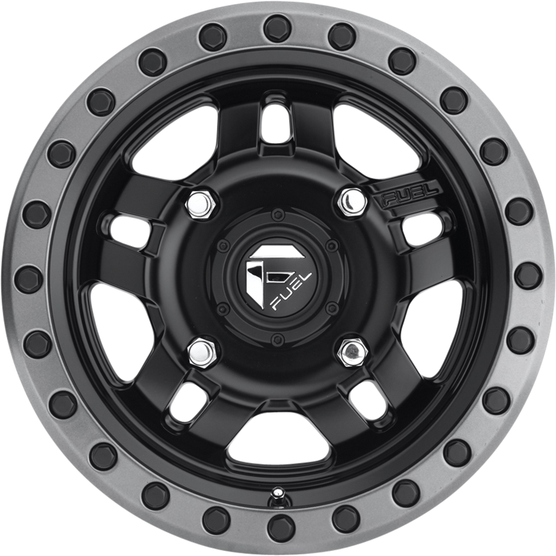 Fuel UTV 15x7 D557 Anza Matte Black w/ Gunmetal Ring +38mm