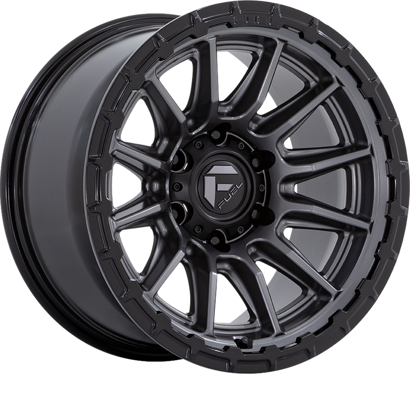 Fuel 17x9 FC866 Piston Matte Gunmetal w/ Gloss Black Lip -12mm