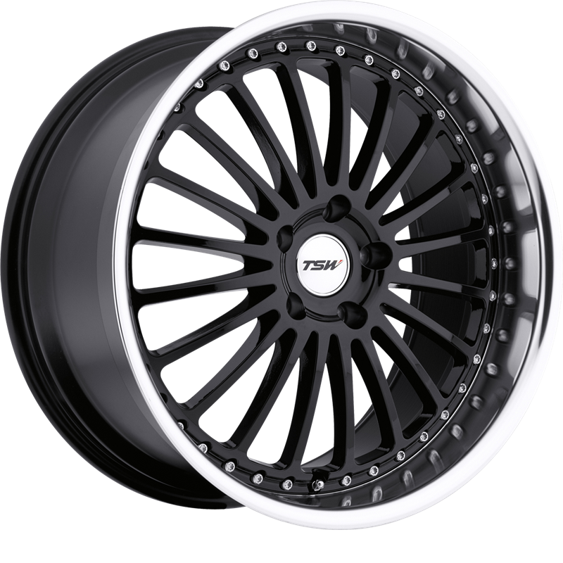 TSW 19x8 Silverstone Gloss Black w/ Mirror Cut Lip +20mm