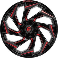 Fuel 20x9 D755 Reaction Gloss Black Milled w/ Red Tint +1mm