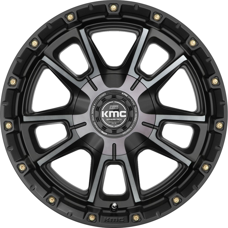 KMC 17x9 KM100 Sync Satin Black w/ Gray Tint +18mm