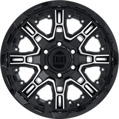 Level 8 17x8.5 Slingshot Gloss Black w/ Machined Face -10mm