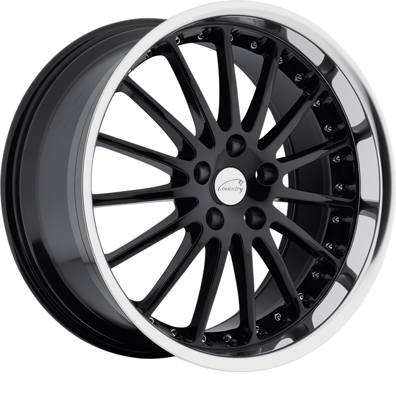 Coventry 18x9.5 Whitley Gloss Black w/ Mirror Cut Lip +25mm