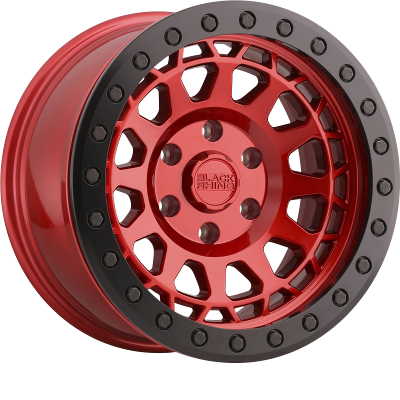 Black Rhino 17x8.5 Primm Beadlock Candy Red w/ Black Ring and Black Bolts -38mm