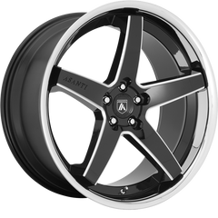 Asanti 20x10.5 ABL-31 Regal Gloss Black Milled w/ Chrome Lip +20mm