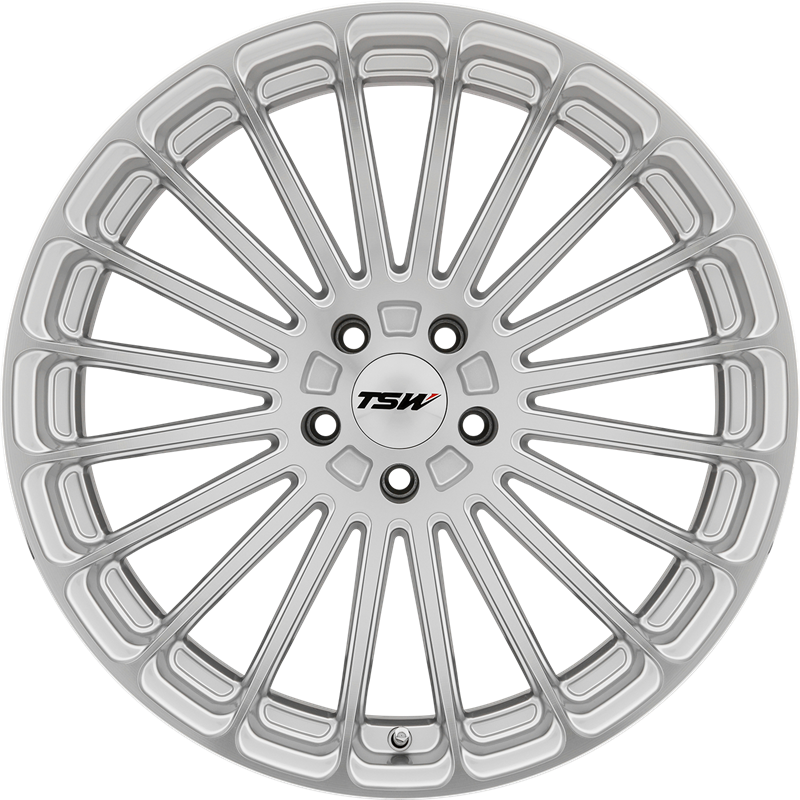 TSW 19x9.5 Turbina Titanium Silver w/ Mirror Cut Face +39mm