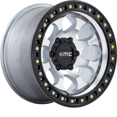 KMC 17x8.5 KM550 Riot SBL Machined w/ Satin Black Lip +10mm