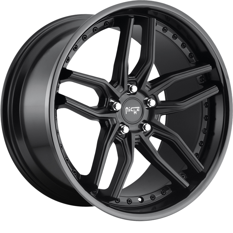 Niche 19x9.5 M194 Methos Satin Black w/ Gloss Black Lip +48mm