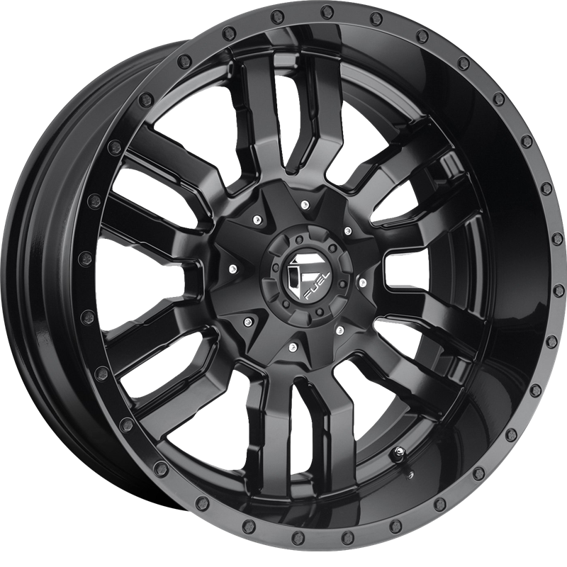 Fuel 18x9 D596 Sledge Matte Black w/ Gloss Black Lip +1mm