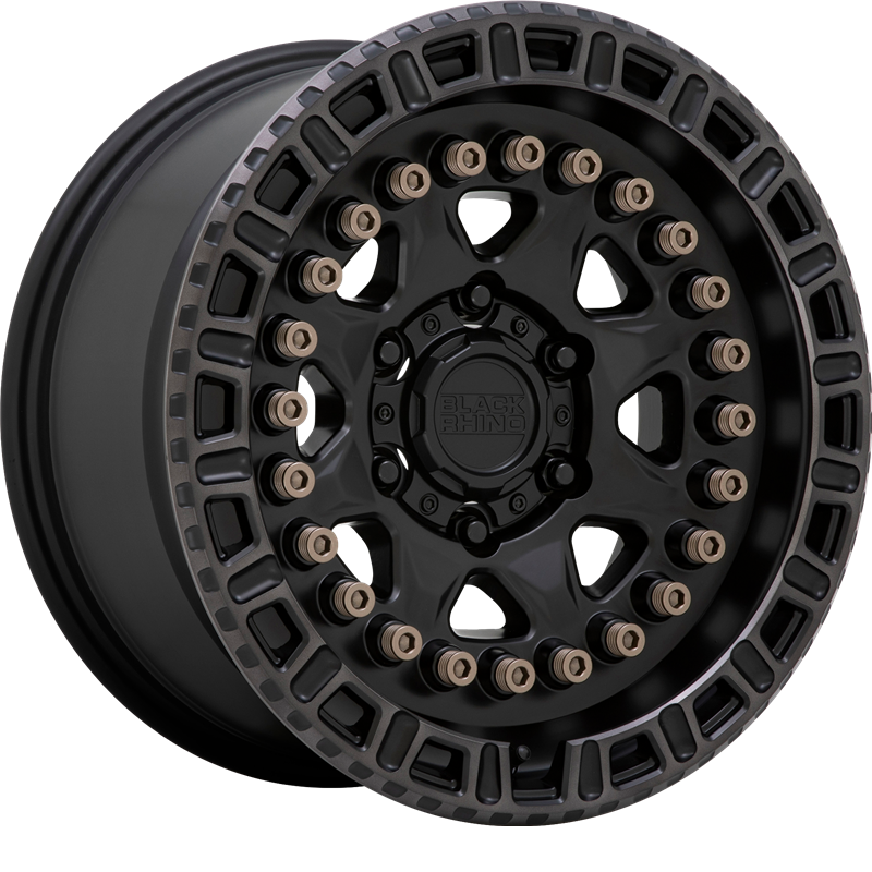 Black Rhino 20x9 Carbine Matte Black w/ Machined Tinted Ring and Bronze Bolts +10mm