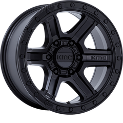 KMC 18x9 KM551 Outrun Matte Black w/ Gloss Black Lip +18mm