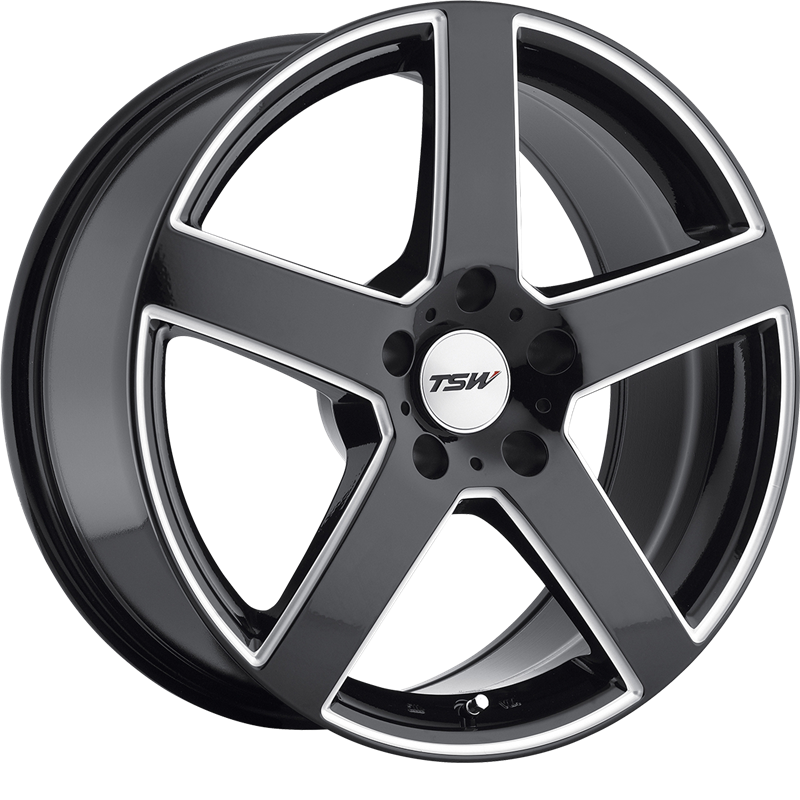 TSW 20x10 Rivage Gloss Black w/ Milled Spokes +25mm