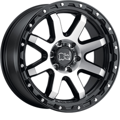 Black Rhino 18x9 Coyote Gloss Black w/ Machined Face and Stainless Bolts +12mm