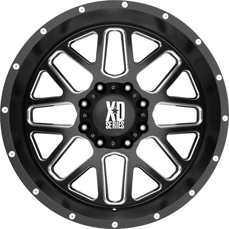 XD 16x8 XD820 Grenade Satin Black Milled +0mm