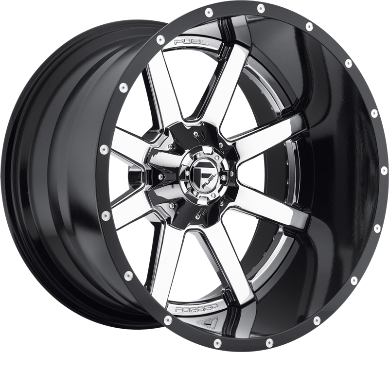 Fuel 20x12 D260 Maverick Chrome Face w/ Gloss Black Lip -44mm