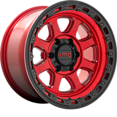 KMC 20x9 KM548 Chase Candy Red w/ Black Lip +18mm