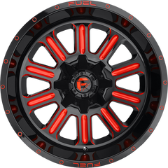 Fuel 20x12 D621 Hardline Gloss Black w/ Candy Red -44mm