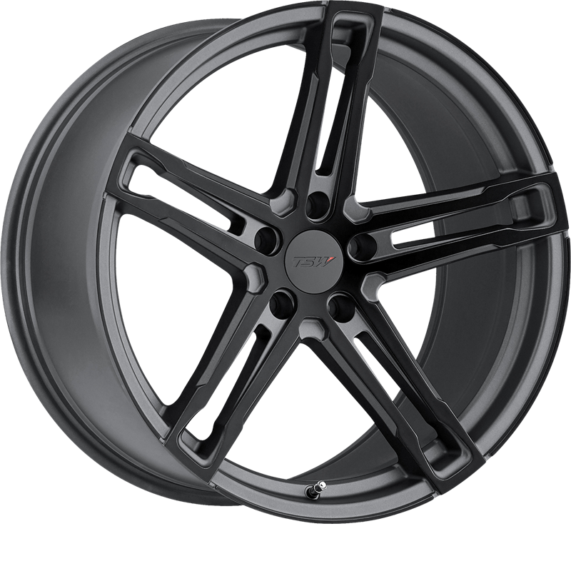 TSW 17x8 Mechanica Matte Gunmetal w/ Matte Black Face +45mm