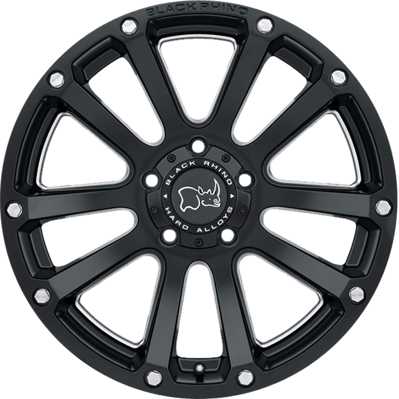 Black Rhino 20x9.5 Highland Matte Black w/ Milled Spokes +12mm