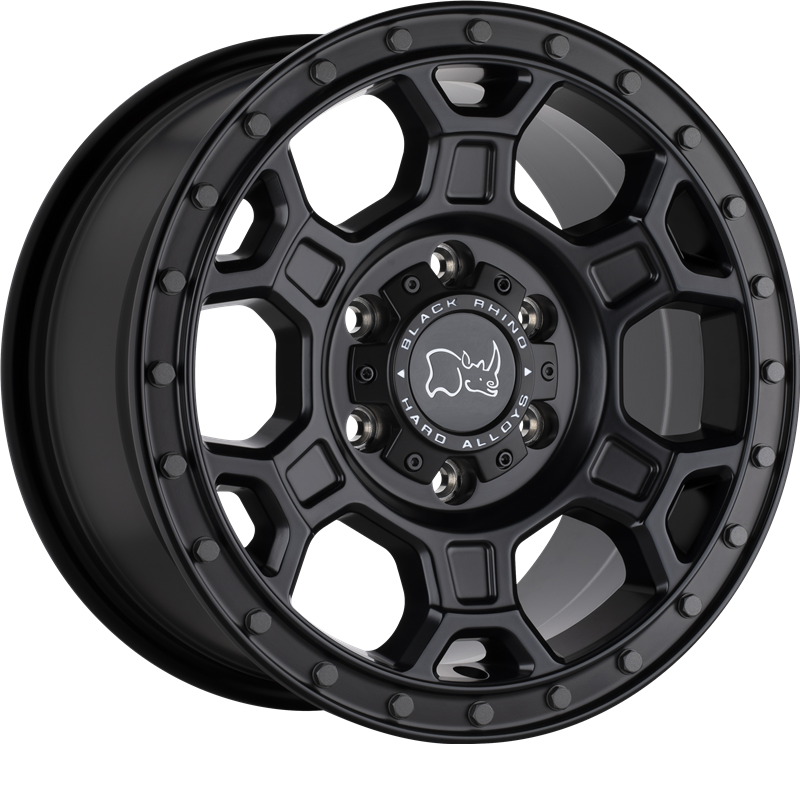 Black Rhino 18x8 Midhill Matte Black w/ Gunmetal Bolts +48mm