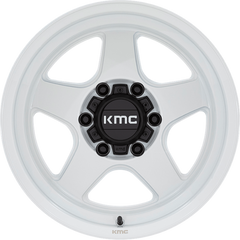 KMC 17x8.5 KM728 Lobo Gloss White +18mm