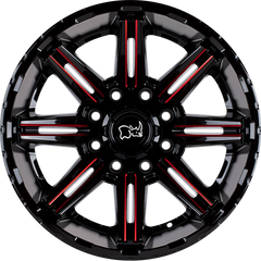 Black Rhino 20x12 Rampage Gloss Black w/ Red Milling -44mm