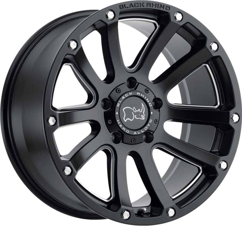 Black Rhino 18x9.5 Highland Matte Black w/ Milled Spokes +12mm