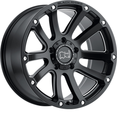 Black Rhino 18x9.5 Highland Matte Black w/ Milled Spokes +12mm