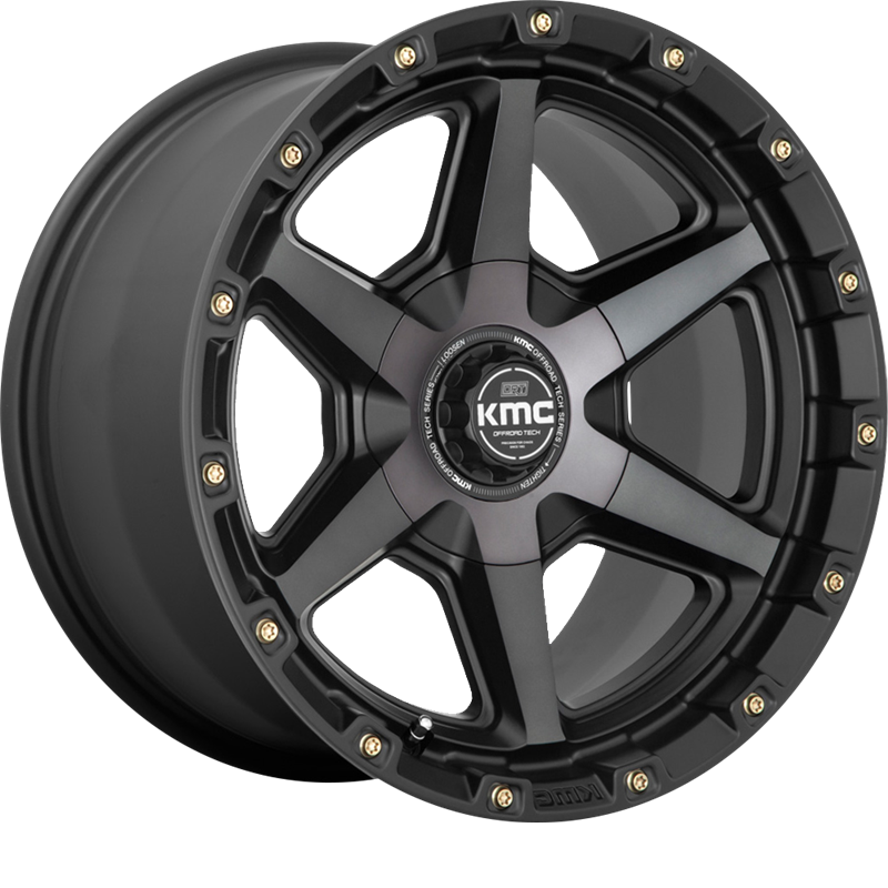 KMC 17x9 KM101 Signal Satin Black w/ Gray Tint -12mm