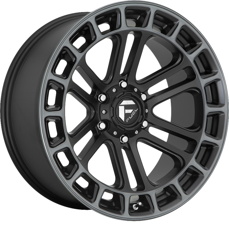 Fuel 17x9 D720 Heater Matte Black Machined w/ Double Dark Tint -12mm