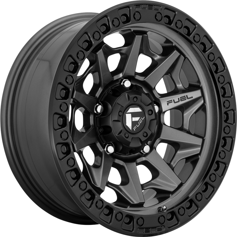 Fuel 18x9 D716 Covert Matte Gunmetal w/ Black Bead Ring -12mm