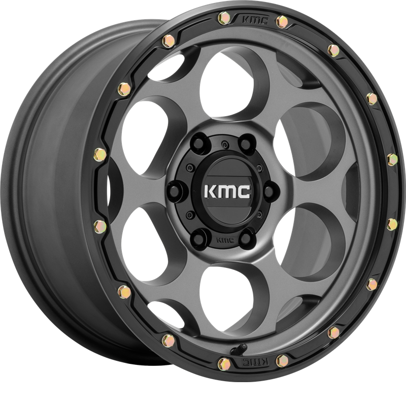 KMC 18x8.5 KM541 Dirty Harry Satin Gray w/ Black Lip +0mm