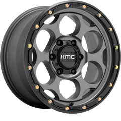 KMC 18x8.5 KM541 Dirty Harry Satin Gray w/ Black Lip +0mm