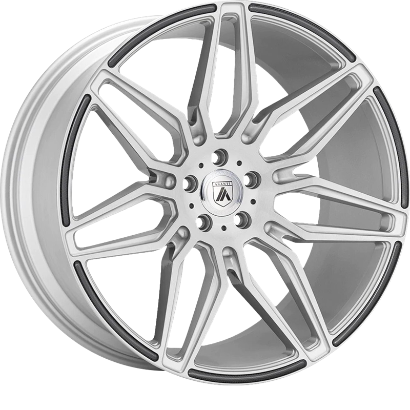 Asanti 20x10.5 ABL-11 Sirius Brushed Silver w/ Carbon Fiber Insert +45mm