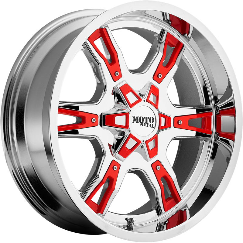 Moto Metal 20x9 MO969 Chrome w/ Red and Black Accents +0mm