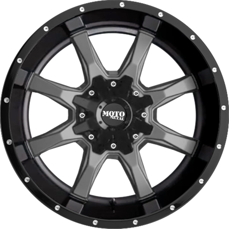 Moto Metal 20x9 MO970 Gloss Gray Center w/ Gloss Black Lip +0mm