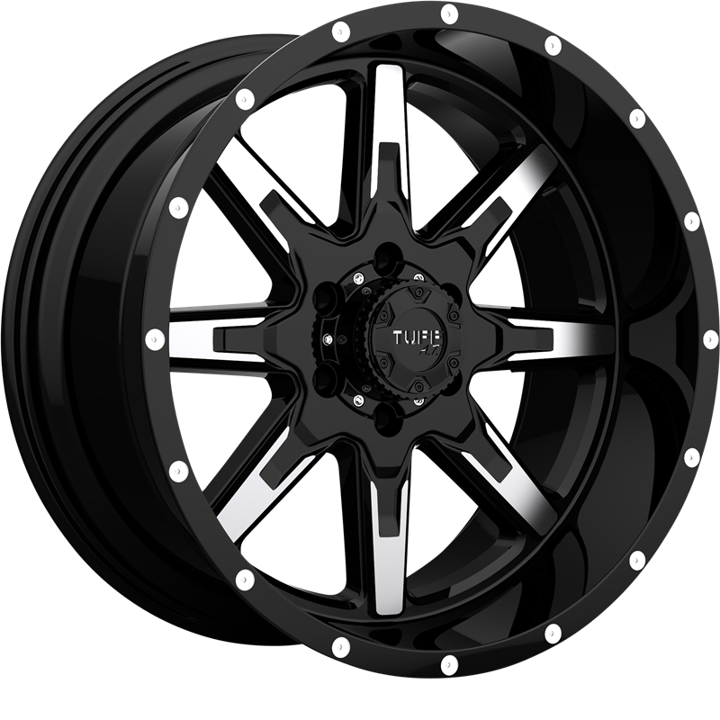 Tuff 20x10 T15 Gloss Black w/ Machined Face -19mm