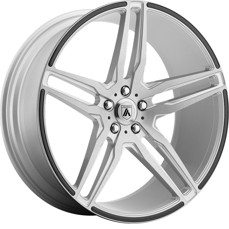 Asanti 19x9.5 ABL-12 Orion Brushed Silver w/ Carbon Fiber Insert +45mm