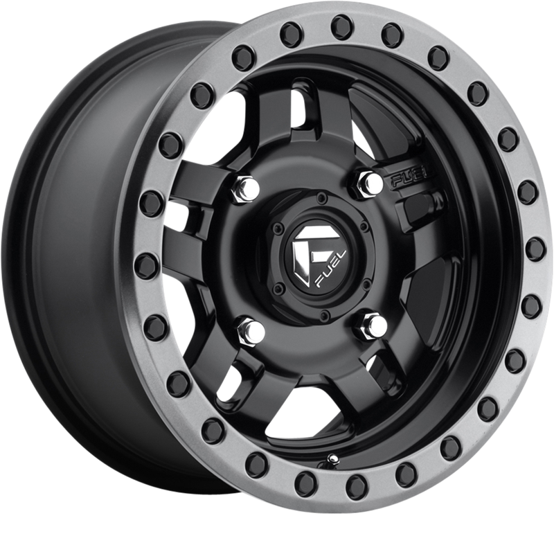 Fuel UTV 15x7 D557 Anza Matte Black w/ Gunmetal Ring +38mm