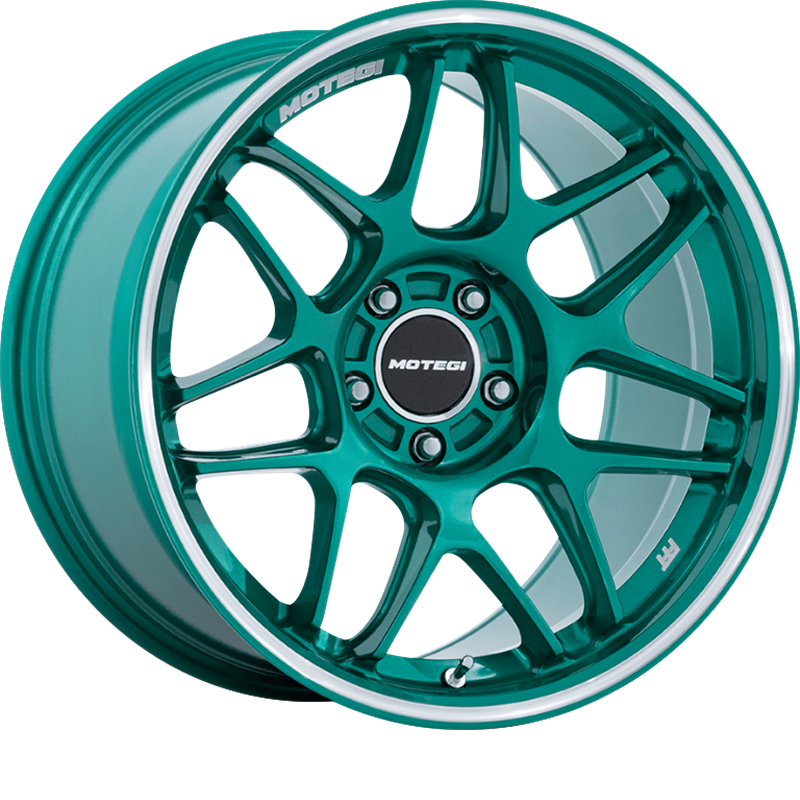 Motegi Racing 18x9.5 MR158 Tsubaki Hokkaido Green w/ Machined Lip +40mm