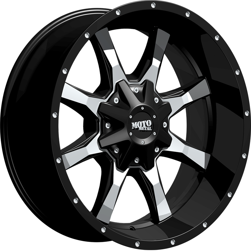 Moto Metal 20x10 MO970 Gloss Black w/ Machined Face -24mm