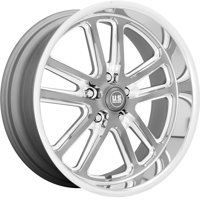 US Mags 18x8 U130 Bullet Textured Gunmetal w/ Milled Edges +1mm