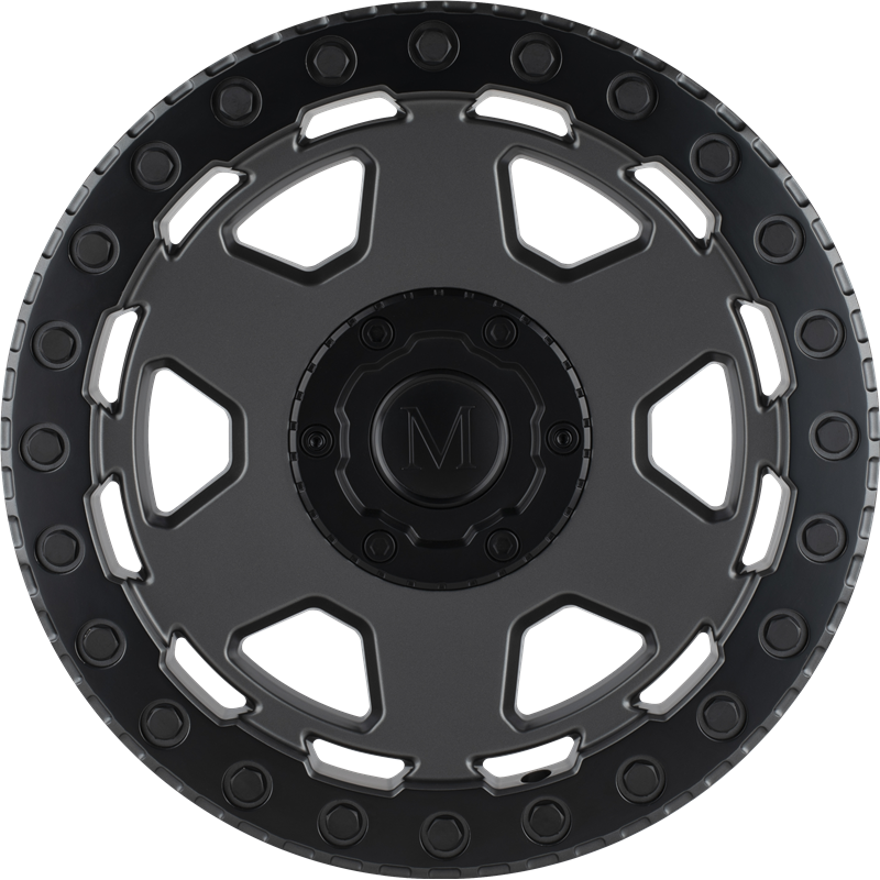 Mandrus 20x9 Forscher Matte Gunmetal w/ Black Lip Edge +10mm